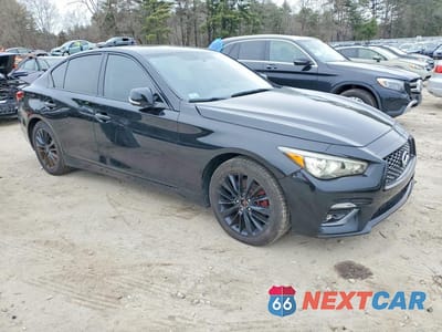 Czwarte zdjęcie samochodu z boku: 2019 INFINITI Q50 3.0T LUXE VIN:JN1EV7AR4KM593440 - miniatura