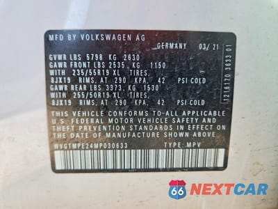 Zdjęcie 13 z 13 samochodu: 2021 VOLKSWAGEN ID.4 PRO S VIN:WVGTMPE24MP030633 - miniatura