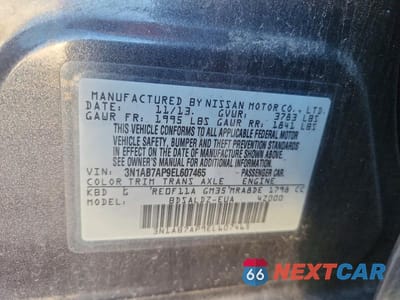 Zdjęcie 12 z 12 samochodu: 2014 NISSAN SENTRA SV VIN:3N1AB7AP9EL607465 - miniatura