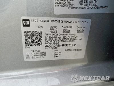 Zdjęcie 12 z 13 samochodu: 2023 CHEVROLET SILVERADO K1500 LT TRAIL BOSS VIN:3GCPDFEK4PG251450 - miniatura