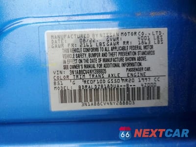 Zdjęcie 12 z 12 samochodu: 2022 NISSAN SENTRA SV VIN:3N1AB8CV4NY288805 - miniatura