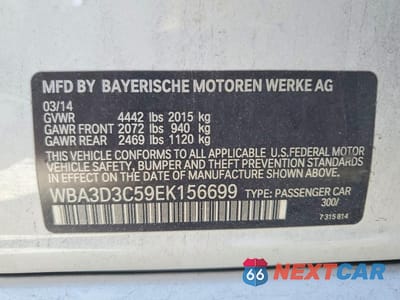 Zdjęcie 12 z 12 samochodu: 2014 BMW 328 D VIN:WBA3D3C59EK156699 - miniatura