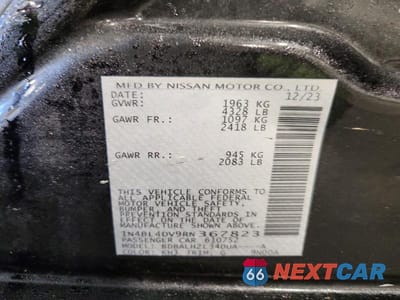 Zdjęcie 13 z 13 samochodu: 2024 NISSAN ALTIMA 2.5 SV VIN:1N4BL4DV9RN367823 - miniatura