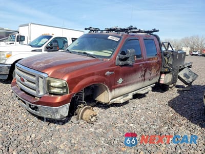 2005 FORD F350 SUPER DUTY FLATBED TRUCK 1FTWW33P25EA90328 - główne zdjęcie licytacji z USA - miniatura