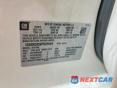 Zdjęcie 13 z 13 samochodu: 2015 CHEVROLET TAHOE K1500 LTZ VIN:1GNSKCKC8FR225404 - miniatura