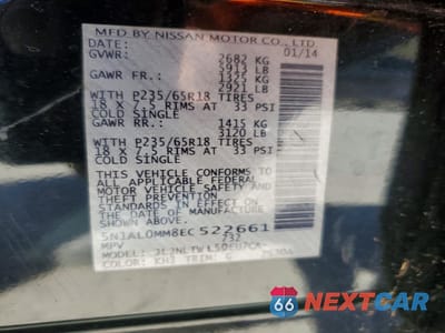 Zdjęcie 14 z 14 samochodu: 2014 INFINITI QX60 BASE VIN:5N1AL0MM8EC522661 - miniatura