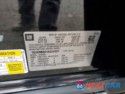 Zdjęcie 13 z 13 samochodu: 2017 BUICK ENCLAVE VIN:5GAKRBKD1HJ236027 - miniatura