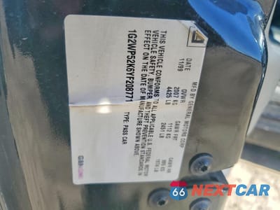 Zdjęcie 12 z 13 samochodu: 2000 PONTIAC GRAND PRIX GT VIN:1G2WP52K6YF208771 - miniatura