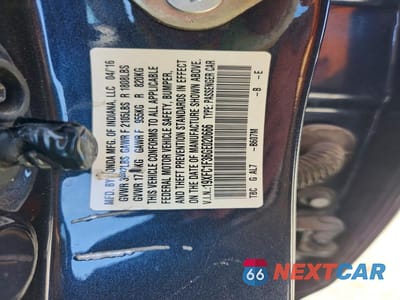 Zdjęcie 12 z 12 samochodu: 2016 HONDA CIVIC EX VIN:19XFC1F36GE020666 - miniatura