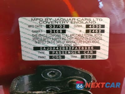 Zdjęcie 12 z 12 samochodu: 2002 JAGUAR XKR VIN:SAJDA42B82PA28986 - miniatura