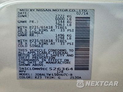 Zdjęcie 13 z 13 samochodu: 2014 INFINITI QX60 HYBRID VIN:5N1CL0MN9EC526364 - miniatura