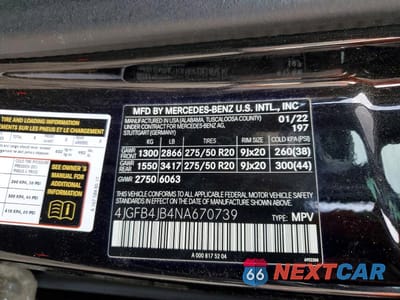 Zdjęcie 12 z 12 samochodu: 2022 MERCEDES-BENZ GLE 350 VIN:4JGFB4JB4NA670739 - miniatura