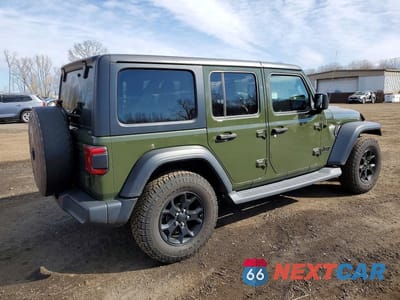 Trzecie zdjęcie samochodu z tyłu: 2020 JEEP WRANGLER UNLIMITED SPORT VIN:1C4HJXDGXLW282195 - miniatura