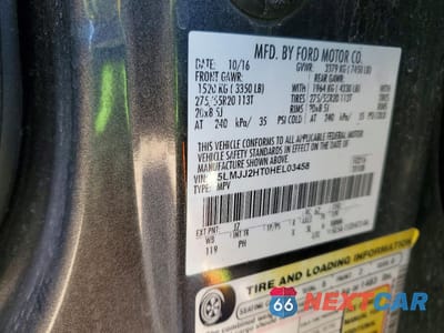 Zdjęcie 13 z 13 samochodu: 2017 LINCOLN NAVIGATOR SELECT VIN:5LMJJ2HT0HEL03458 - miniatura