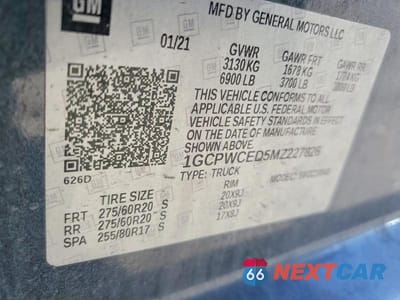 Zdjęcie 12 z 12 samochodu: 2021 CHEVROLET SILVERADO C1500 LT VIN:1GCPWCED5MZ227826 - miniatura