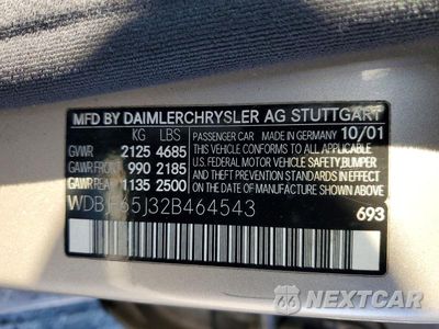 Zdjęcie 12 z 12 samochodu: 2002 MERCEDES-BENZ E 320 VIN:WDBJF65J32B464543 - miniatura