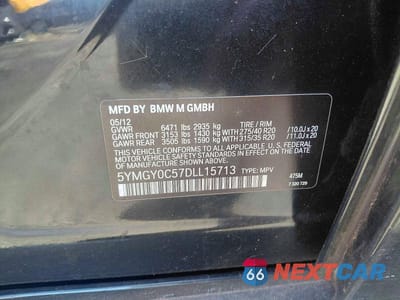 Zdjęcie 10 z 10 samochodu: 2013 BMW X5 M VIN:5YMGY0C57DLL15713 - miniatura