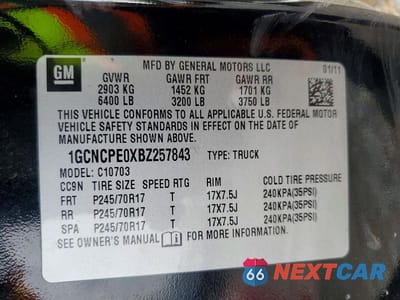 Zdjęcie 13 z 13 samochodu: 2011 CHEVROLET SILVERADO C1500 VIN:1GCNCPE0XBZ257843 - miniatura