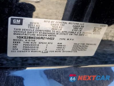 Zdjęcie 13 z 13 samochodu: 2016 GMC YUKON SLT VIN:1GKS2BKC9GR214422 - miniatura
