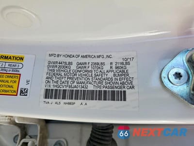 Zdjęcie 12 z 12 samochodu: 2018 HONDA ACCORD TOURING VIN:1HGCV1F95JA013432 - miniatura
