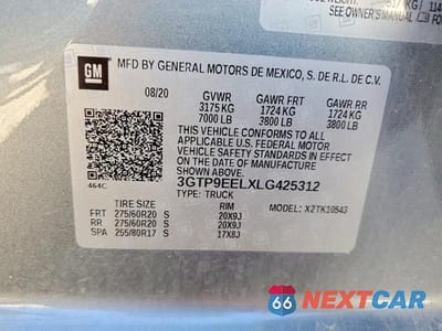 Zdjęcie 13 z 13 samochodu: 2020 GMC SIERRA K1500 AT4 VIN:3GTP9EELXLG425312 - miniatura