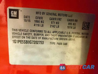 Zdjęcie 12 z 12 samochodu: 2016 CHEVROLET CRUZE LIMITED LT VIN:1G1PE5SB8G7202753 - miniatura