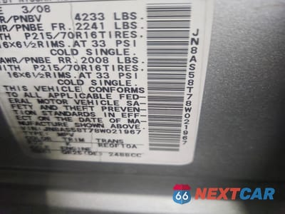 Zdjęcie 14 z 14 samochodu: 2008 NISSAN ROGUE S VIN:JN8AS58T78W021967 - miniatura