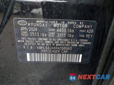 Zdjęcie 12 z 12 samochodu: 2024 HYUNDAI SONATA SEL VIN:KMHL64JA6RA398960 - miniatura