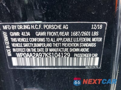 Zdjęcie 12 z 12 samochodu: 2019 PORSCHE 911 CARRERA VIN:WP0AA2A97KS104129 - miniatura