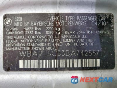 Zdjęcie 12 z 12 samochodu: 2011 BMW 335 XI VIN:WBAPL5C53BA742557 - miniatura