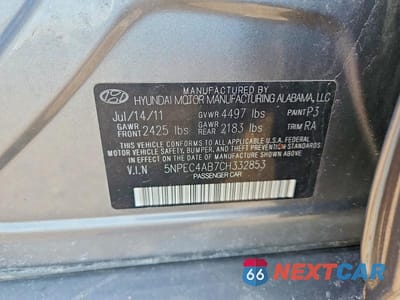 Zdjęcie 12 z 12 samochodu: 2012 HYUNDAI SONATA LIMITED 2.0T VIN:5NPEC4AB7CH332853 - miniatura