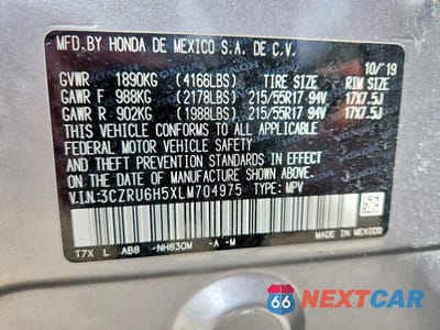 Zdjęcie 13 z 13 samochodu: 2020 HONDA HR-V EX VIN:3CZRU6H5XLM704975 - miniatura