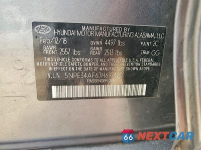 Zdjęcie 12 z 12 samochodu: 2018 HYUNDAI SONATA SEL VIN:5NPE34AF6JH691420 - miniatura