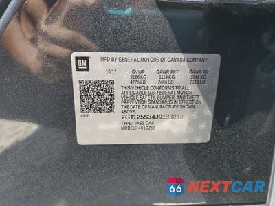 Zdjęcie 12 z 12 samochodu: 2018 CHEVROLET IMPALA PREMIER VIN:2G1125S34J9133010 - miniatura