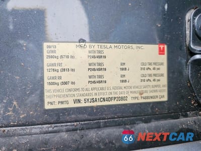 Zdjęcie 13 z 13 samochodu: 2013 TESLA MODEL S VIN:5YJSA1CN4DFP20802 - miniatura
