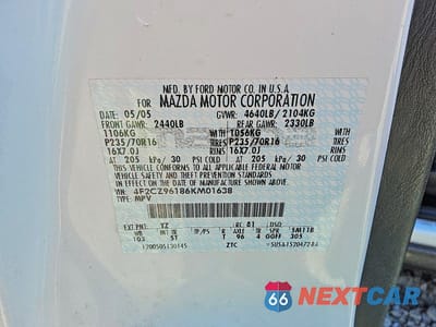 Zdjęcie 13 z 13 samochodu: 2006 MAZDA TRIBUTE S VIN:4F2CZ96186KM01638 - miniatura