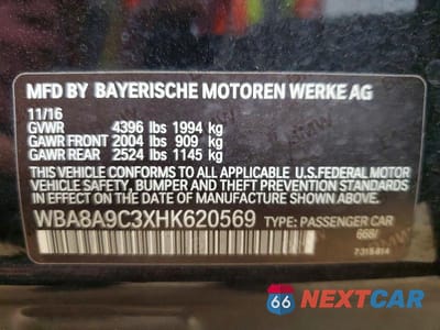 Zdjęcie 12 z 12 samochodu: 2017 BMW 320 I VIN:WBA8A9C3XHK620569 - miniatura