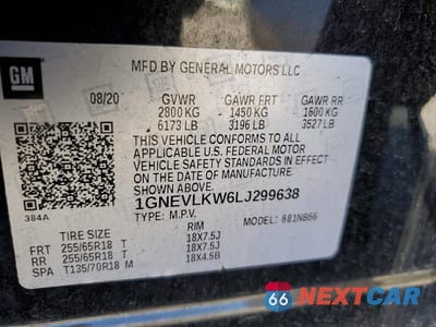 Zdjęcie 14 z 14 samochodu: 2020 CHEVROLET TRAVERSE LS VIN:1GNEVLKW6LJ299638 - miniatura