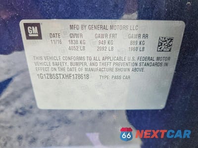Zdjęcie 12 z 12 samochodu: 2017 CHEVROLET MALIBU LS VIN:1G1ZB5STXHF178618 - miniatura