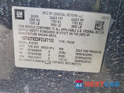 Zdjęcie 13 z 13 samochodu: 2015 GMC SIERRA K1500 VIN:1GTV2TEC5FZ327132 - miniatura