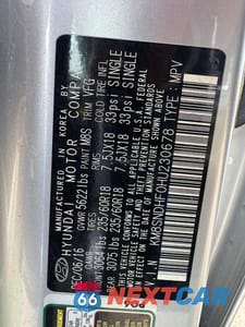 Zdjęcie 10 z 10 samochodu: 2017 HYUNDAI SANTA FE SE VIN:KM8SNDHF0HU230678 - miniatura