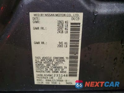 Zdjęcie 13 z 13 samochodu: 2019 NISSAN ALTIMA 2.5 SL VIN:1N4BL4EV6KC235148 - miniatura