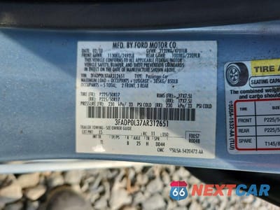 Zdjęcie 12 z 12 samochodu: 2010 FORD FUSION HYBRID VIN:3FADP0L37AR312651 - miniatura