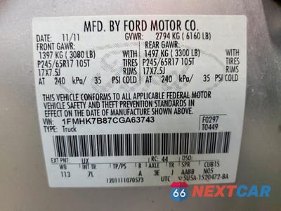 Zdjęcie 13 z 13 samochodu: 2012 FORD EXPLORER VIN:1FMHK7B87CGA63743 - miniatura