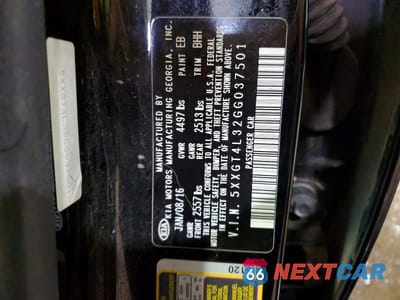Zdjęcie 12 z 12 samochodu: 2016 KIA OPTIMA LX VIN:5XXGT4L32GG037501 - miniatura