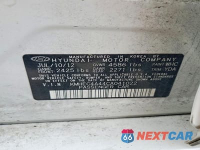Zdjęcie 12 z 12 samochodu: 2012 HYUNDAI SONATA HYBRID BASE VIN:KMHEC4A44CA041022 - miniatura