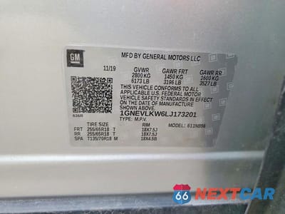 Zdjęcie 13 z 13 samochodu: 2020 CHEVROLET TRAVERSE LS VIN:1GNEVLKW6LJ173201 - miniatura