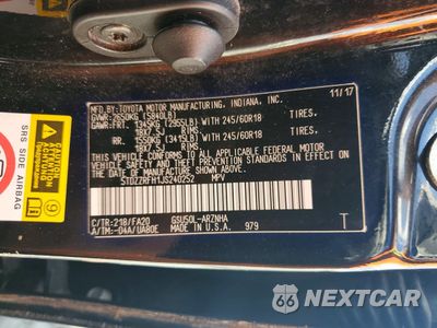 Zdjęcie 12 z 13 samochodu: 2018 TOYOTA HIGHLANDER LE PLUS VIN:5TDZZRFH1JS240252 - miniatura