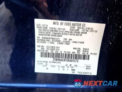 Zdjęcie 13 z 13 samochodu: 2016 FORD FLEX SEL VIN:2FMHK6C87GBA05573 - miniatura