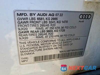 Zdjęcie 14 z 14 samochodu: 2022 AUDI Q7 PREMIUM PLUS VIN:WA1LXBF78ND022024 - miniatura